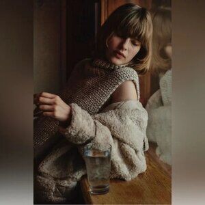 Pilcro Gold Turtleneck Sleeveless Knit Sweater Vest XL